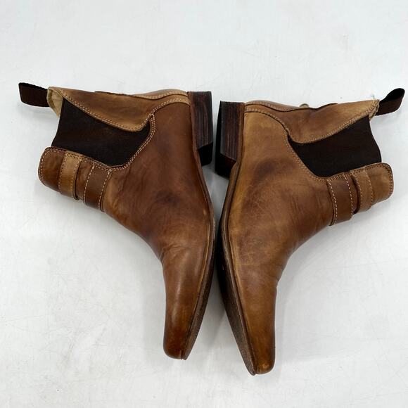 Bed Stu 7 Brown Leather Pointed Toe Booties - Picture 4 of 8